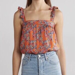 FRNCH PARIS Women Size M Floral Vera Top With Gigliola Print Feminine Boho